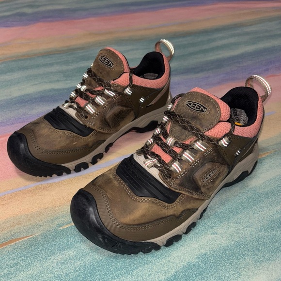 Keen Ridge Flex Hiking Shoes Waterproof Women’s size 8.5 Timberwolf/Brick Dust - Picture 3 of 8